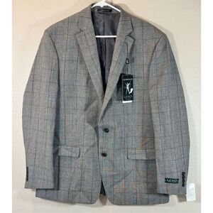 NWT Lauren Ralph Lauren’s 100% Stretch Wool Plaid Sports Coat Blazer Men’s 44R
